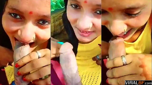 Authentic Desi MMS: Village Woman Gives Sloppy Blowjob Outdoors