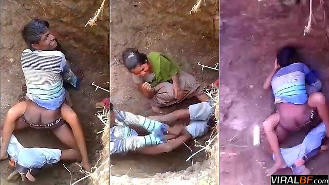Village Couple Outdoor Sex in Open Fields