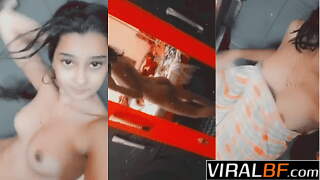 young Indian cutie records a nude strip show in the bathroom